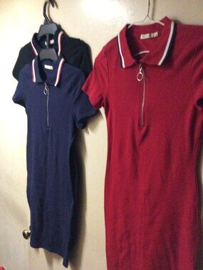 3 Heart and Hips Short Sleeve Knit Polo Dresses Size Small
